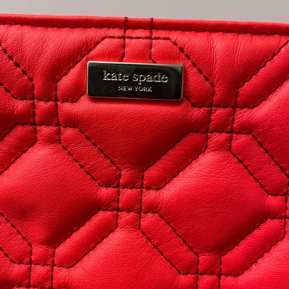 Vintage Kate Spade Astor Court Presley Quilted Crossbody Purse - Coral Pink - Picture 6 of 7